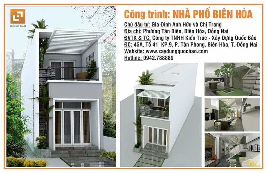 Giới thiệu Công ty Kiến Trúc Xây dựng Quốc Bảo (ZCONS) 3 Thiết kế Thi công Nhà phố tại Hố Nai - Biên Hòa