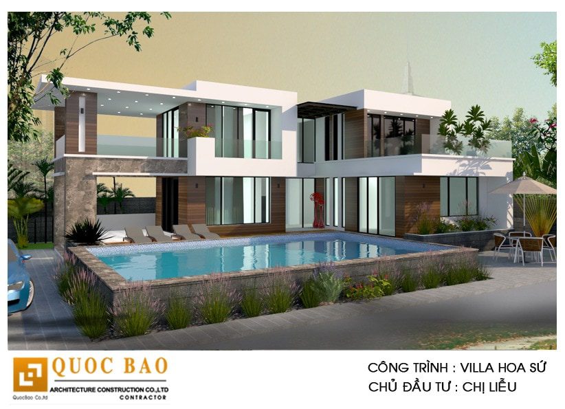 Thiết kế thi công biệt thự hiện đại gia đình chị Liễu tại P. Trảng Dài, Tp. Biên Hòa, T. Đồng Nai