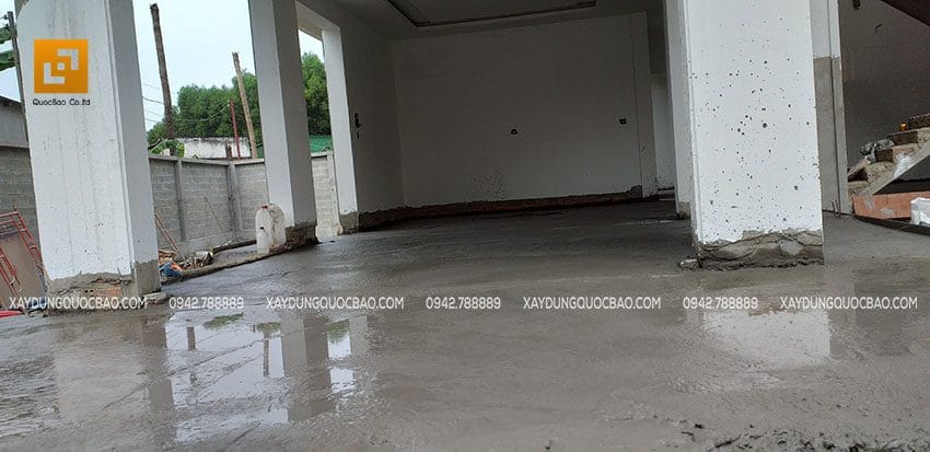 Đan cốt thép và đổ bê tông sàn tầng trệt - ảnh 3