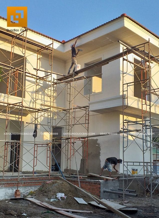 Công tác trét bả matic dùng cho ngoại thất - ảnh 4