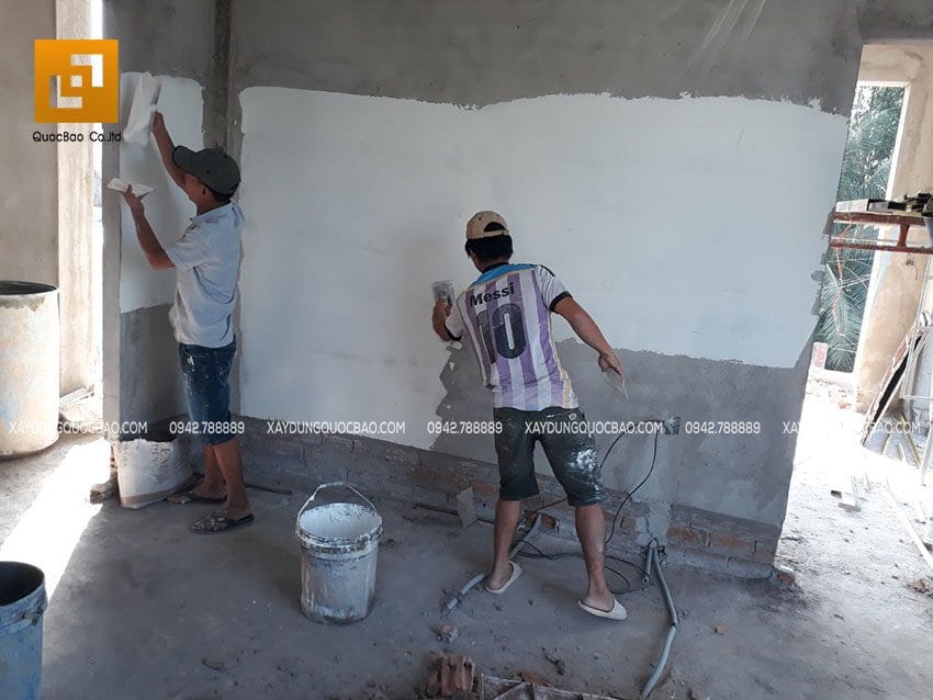 Trét bã matic tường, trần trong nhà - ảnh 1