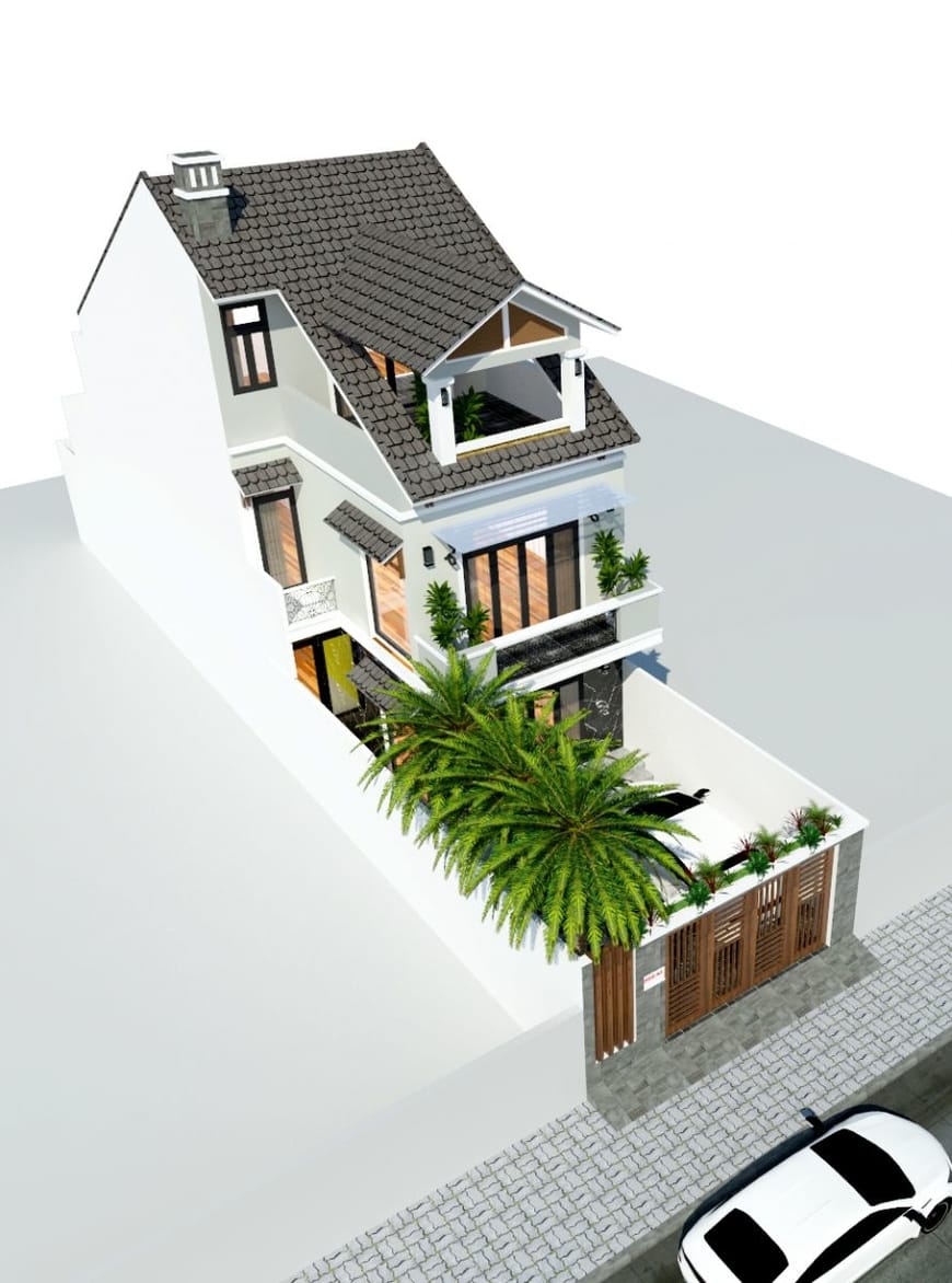Phối cảnh tổng thể ngôi nhà phố gia đình bác sỹ hùng tại biên hòa - đồng nai