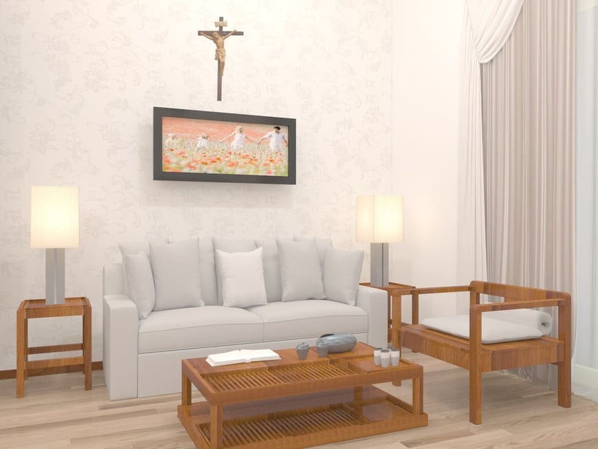 Góc nghỉ ngơi thưởng trà bố trí kết hợp bộ ghế sofa và ghế gỗ