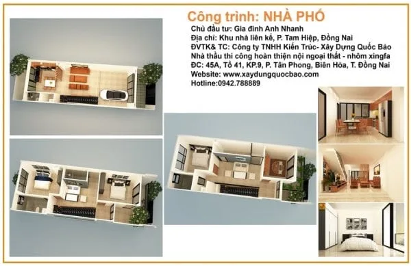 Thiết kế nhà phố hiện đại gia đình anh Nhanh tại Biên Hòa - Đồng Nai