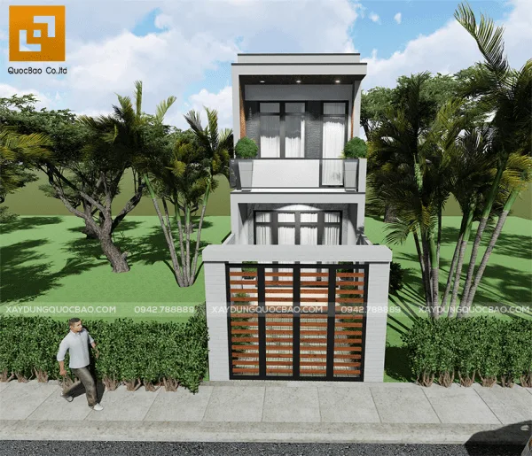 Thiết kế nhà phố 1 trệt 1 lầu đẹp tại Biên Hòa, Đồng Nai
