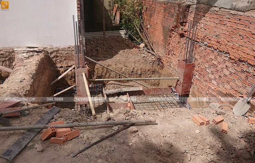 Thi công đổ bê tông móng đơn biệt thự kiểu nhật - ảnh 3
