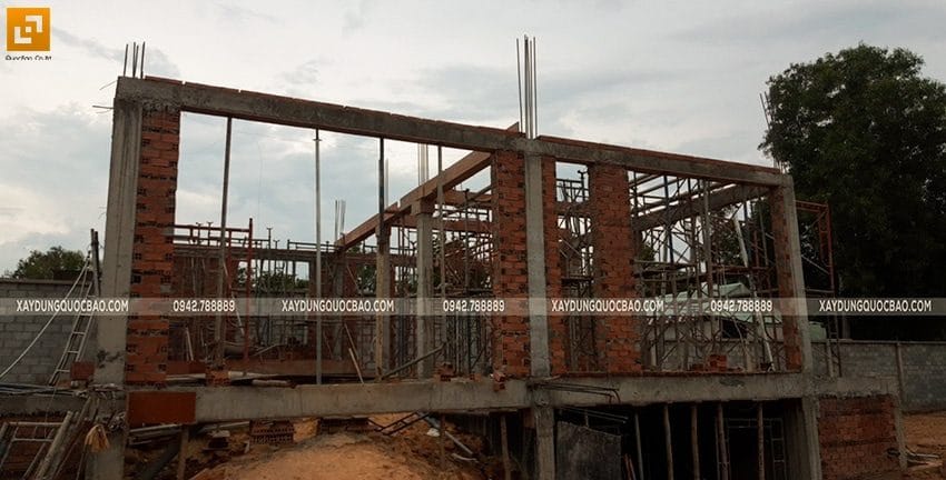 Thi công xây tường bao, tường ngăn lầu 1 - Ảnh 4