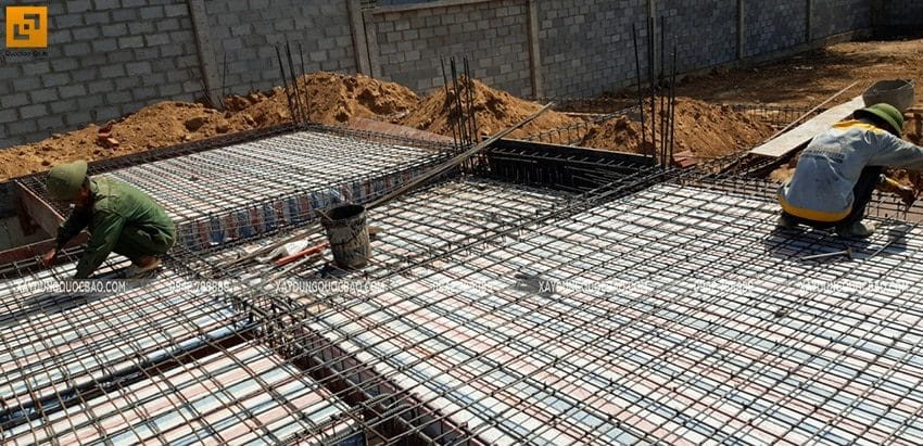 Đan cốt thép 2 lớp dầm, sàn tầng trệt - Ảnh 5