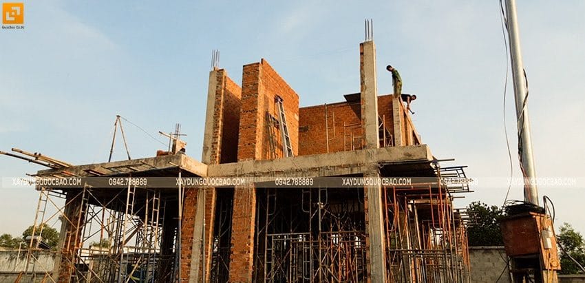 Thi công xây tường bao, tường ngăn lầu 1 - Ảnh 5