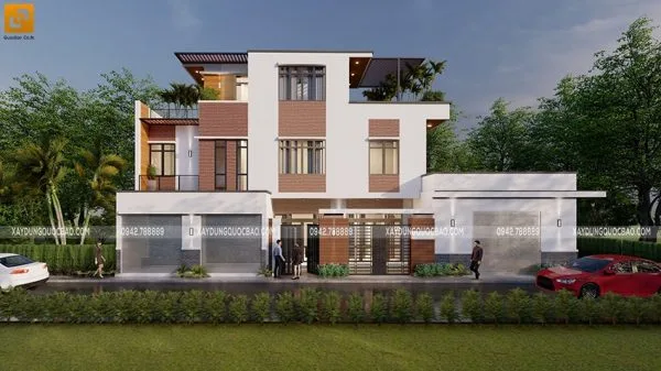 Thiết kế nhà phố 3 tầng hiện đại tại Biên Hòa của chị Dung