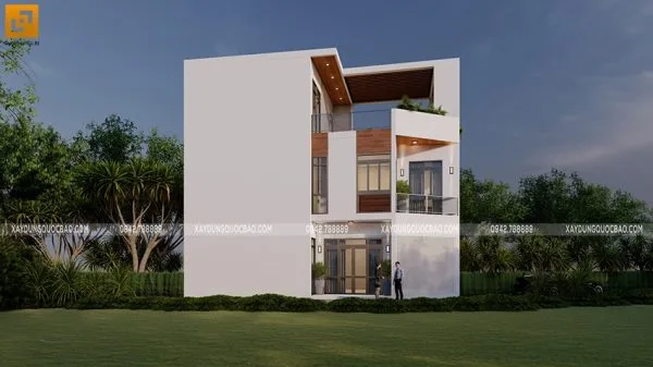 Thiết kế nhà phố hiện đại 3 tầng kết hợp kinh doanh tiệm sửa xe của chị Phương tại Biên Hòa