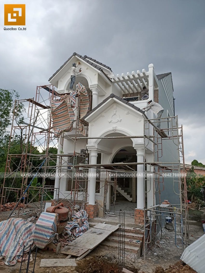 Dự Án Nhà Phố Tân Cổ Điển 2 Tầng Đẹp Tại Vĩnh Cửu Của Anh Tiến - Np20107 77 Thi công sơn nước trang trí bên ngoài nhà - ảnh 2