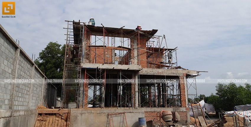 Thi công phần thô biệt thự 2 tầng tại Nhơn Trạch - Ảnh 2