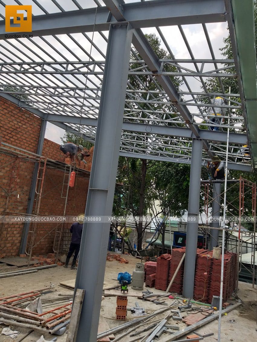 Thi công quán cafe 2 tầng kết cấu thép tại biên hòa - ảnh 17