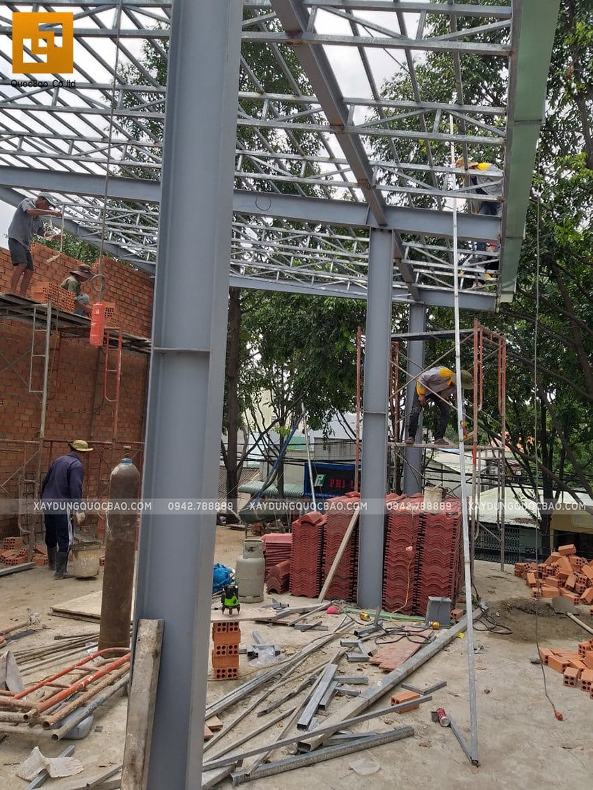 Thi công quán cafe 2 tầng kết cấu thép tại biên hòa - ảnh 13
