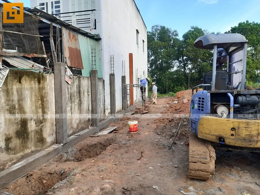 Thi công phần móng nhà 2 tầng tại Long Thành - Ảnh 2