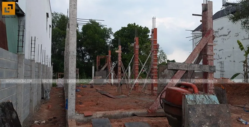 Thi công phần móng nhà 2 tầng tại Long Thành - Ảnh 16