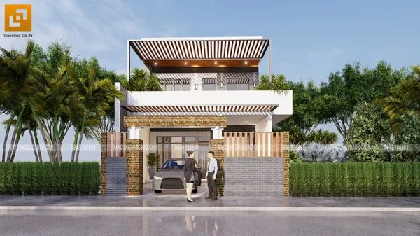 Mẫu thiết kế nhà 2 tầng mặt tiền 7m tại Biên Hòa của anh Thành