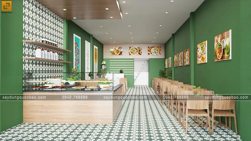 Màu sơn xanh rêu đem đến trải nghiệm mới lạ, không gian ấm cúng