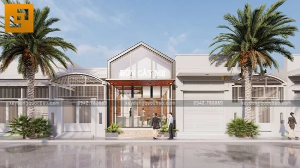 Thiết kế quán ăn bún Cây Me tại Long Thành của chị Nguyên