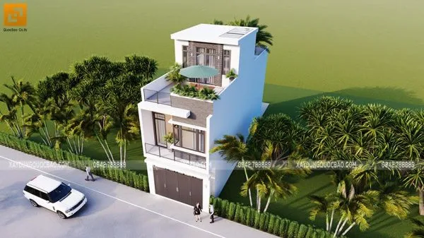 Phối cảnh thiết kế ngoại thất nhà ống 3 tầng tại Bình Dương - Ảnh 5