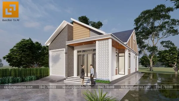 Nhà mái lệch 1 tầng mặt tiền 8m tại Vĩnh Cửu của gia đình anh Quang