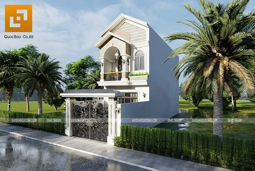 Nhà mái thái 2 tầng tuyệt đẹp 5x18m tại Biên Hòa - NP22102 4 Phối cảnh ngoại thất nhà mái thái 2 tầng của gia đình anh Lập - Ảnh 3