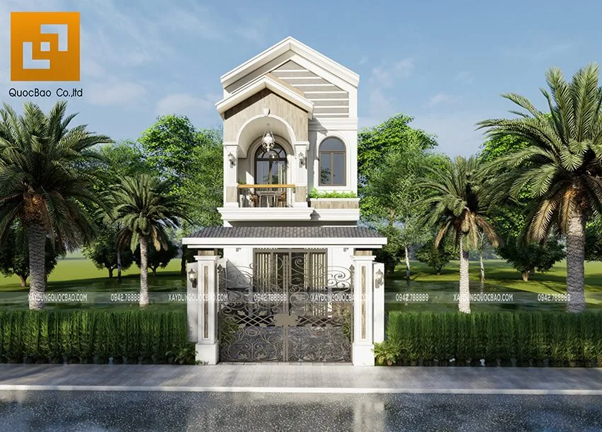 Nhà mái thái 2 tầng tuyệt đẹp 5x18m tại Biên Hòa - NP22102 2 Phối cảnh ngoại thất nhà mái thái 2 tầng của gia đình anh Lập - Ảnh 1