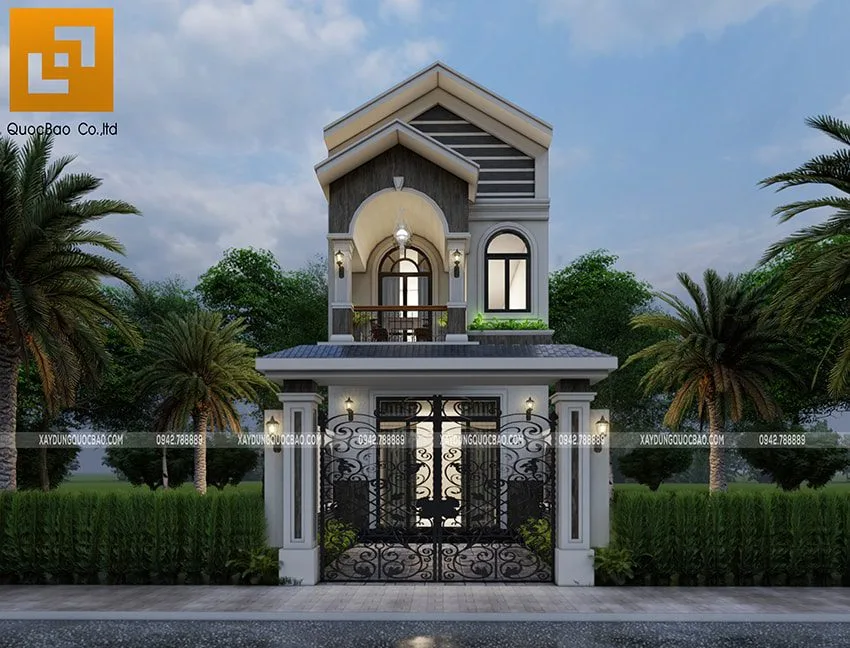 Nhà mái thái 2 tầng tuyệt đẹp 5x18m tại Biên Hòa - NP22102 8 Phối cảnh ngoại thất nhà mái thái 2 tầng của gia đình anh Lập - Ảnh 7