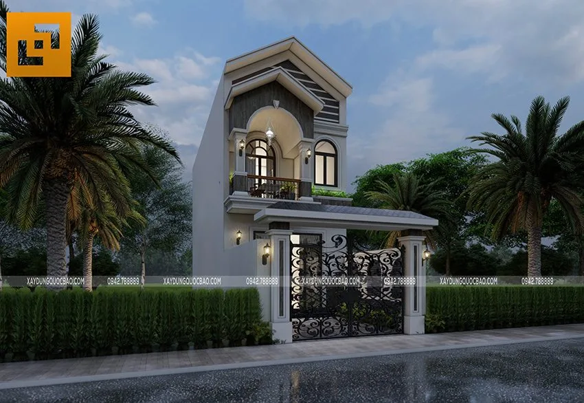 Nhà mái thái 2 tầng tuyệt đẹp 5x18m tại Biên Hòa - NP22102 9 Phối cảnh ngoại thất nhà mái thái 2 tầng của gia đình anh Lập - Ảnh 8