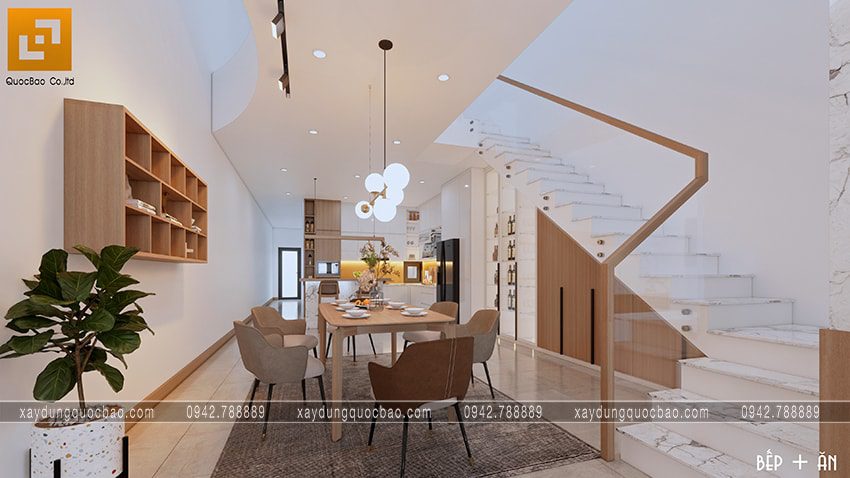 Thiết kế nội thất phòng ăn + nhà bếp biệt thự mini - Ảnh 1