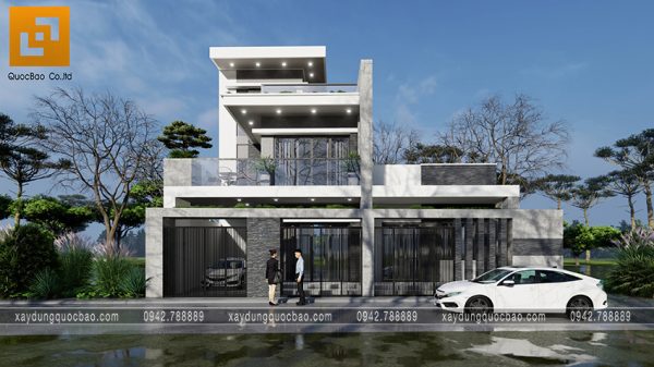 Thiết kế nhà phố 3 tầng gia đình chị Thuận ở Tân Uyên - Bình Dương