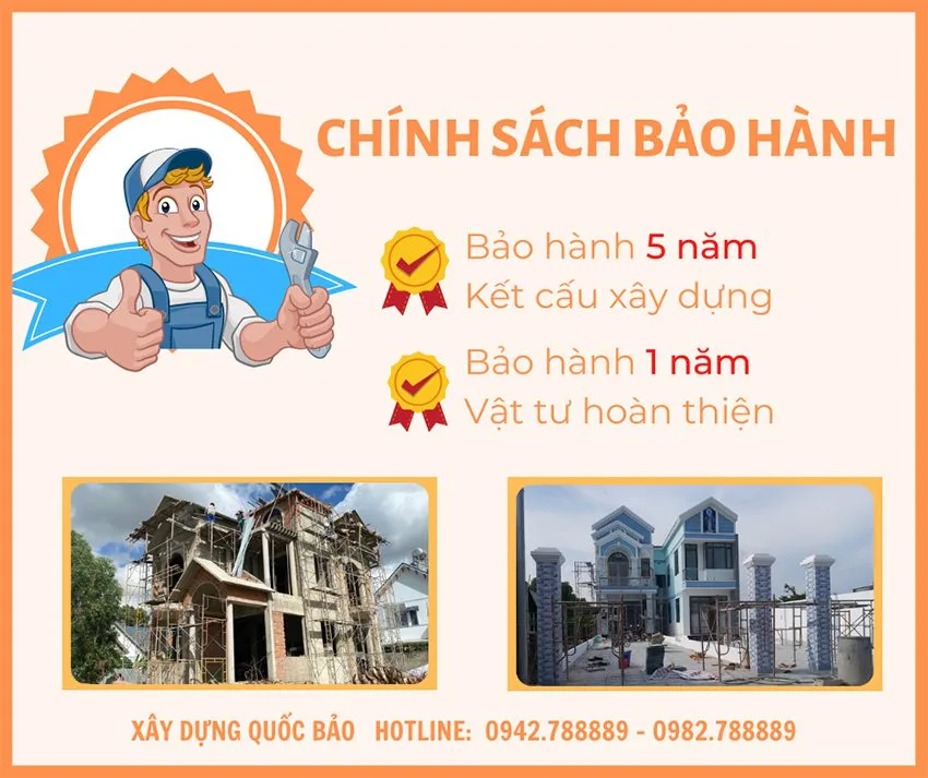 Dịch vụ xây nhà trọn gói uy tín báo giá chi tiết năm 2025 30 Chính sách bảo hành khi xây nhà trọn gói tại Xây Dựng Quốc Bảo
