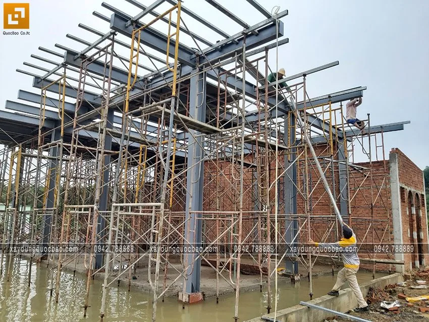 Hình ảnh thi công phần móng quán cà phê sân vườn. Ảnh 11