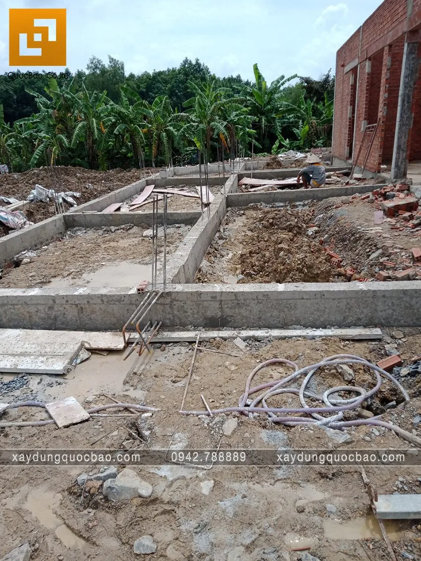 Hình ảnh thi công phần móng quán cà phê sân vườn. Ảnh 14