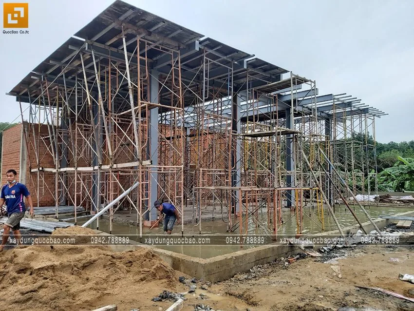 Hình ảnh thi công phần móng quán cà phê sân vườn. Ảnh 18