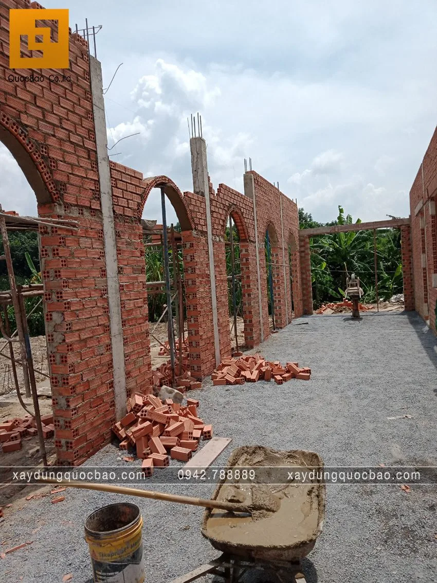 Hình ảnh thi công phần móng quán cà phê sân vườn. Ảnh 28