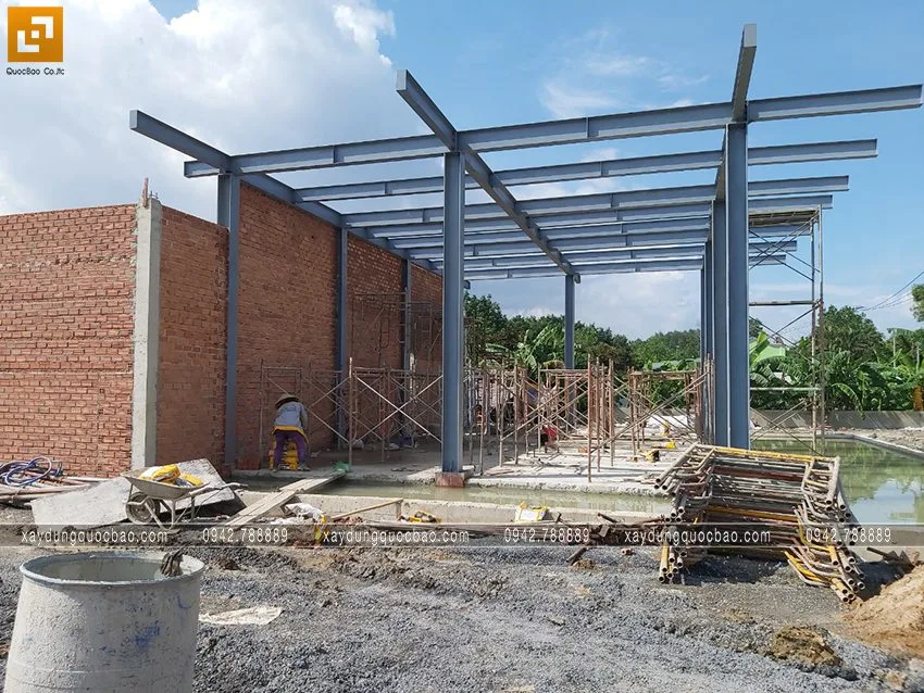 Hình ảnh thi công phần móng quán cà phê sân vườn. Ảnh 29