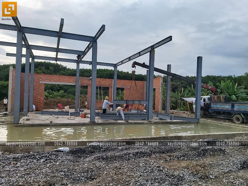 Hình ảnh thi công phần móng quán cà phê sân vườn. Ảnh 37