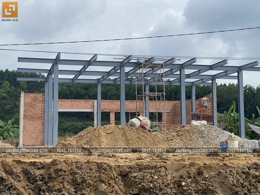 Hình ảnh thi công phần móng quán cà phê sân vườn. Ảnh 47