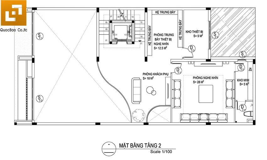 Biệt Thự 4 Tầng Hiện Đại 10x20m Tại Trảng Bom - BT22119 14 Bố trí công năng sử dụng lầu 1 biệt thự 4 tầng gia đình anh Phong