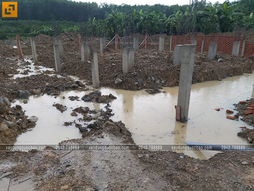 Thi công phần móng quán cà phê. Ảnh 12