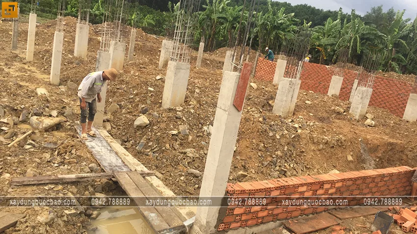 Thi công phần móng quán cà phê. Ảnh 13