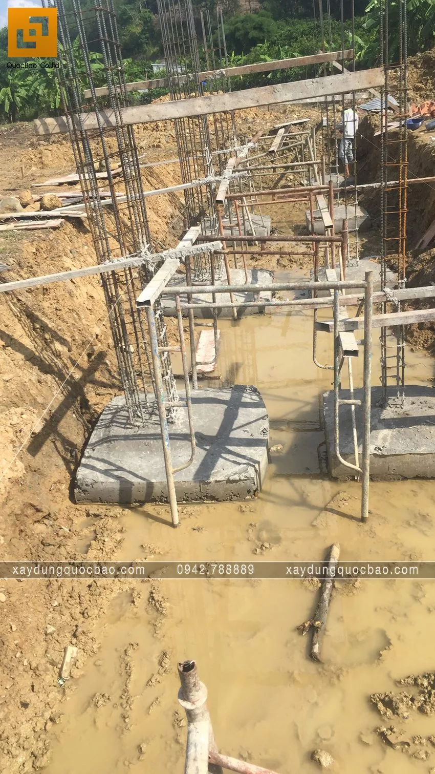 Thi công phần móng quán cà phê. Ảnh 2