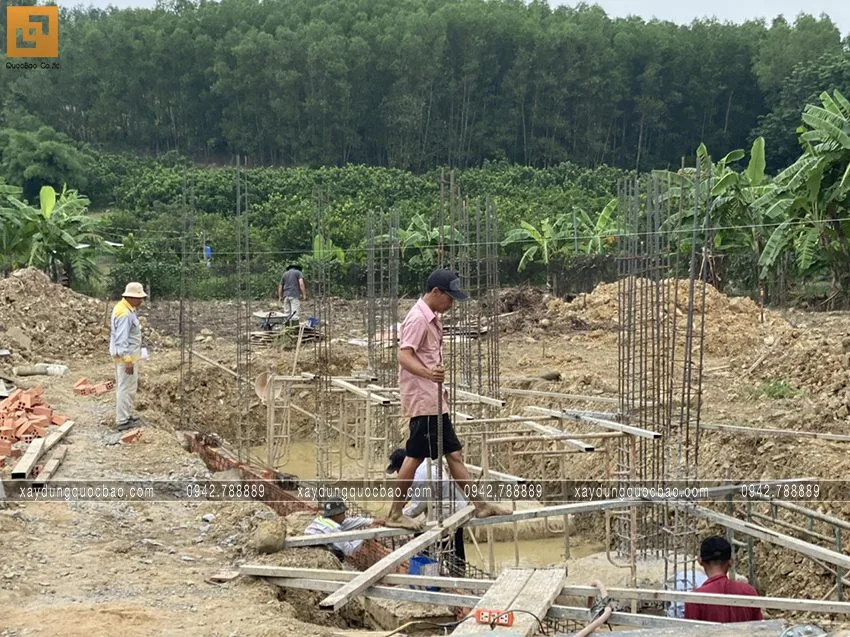 Thi công phần móng quán cà phê. Ảnh 3