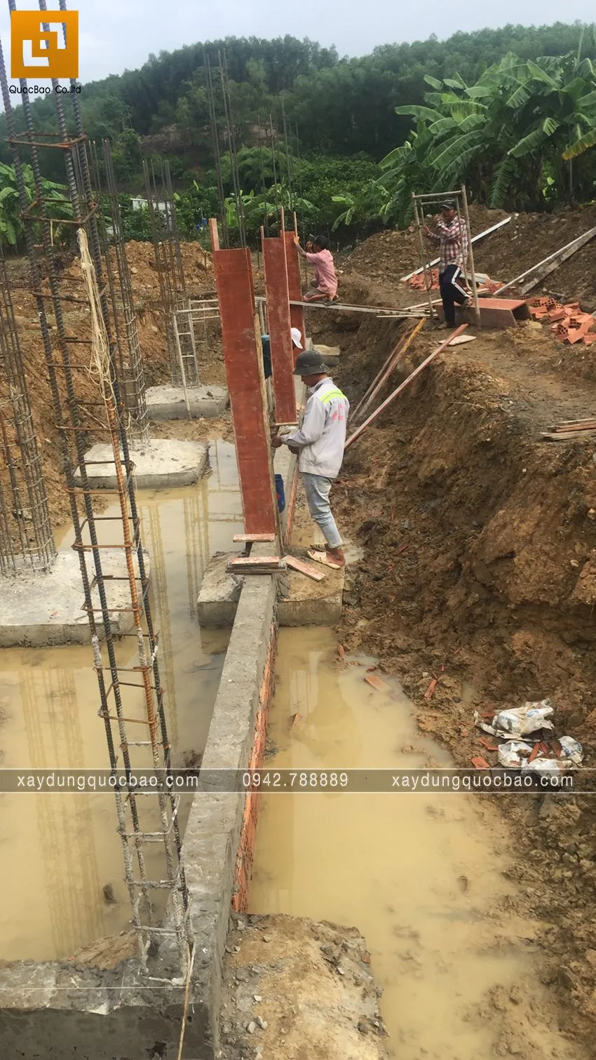 Thi công phần móng quán cà phê. Ảnh 4