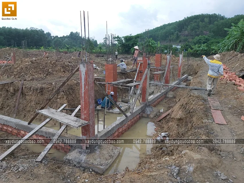 Thi công phần móng quán cà phê. Ảnh 5