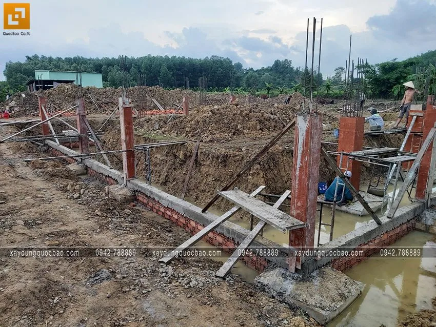 Thi công phần móng quán cà phê. Ảnh 6