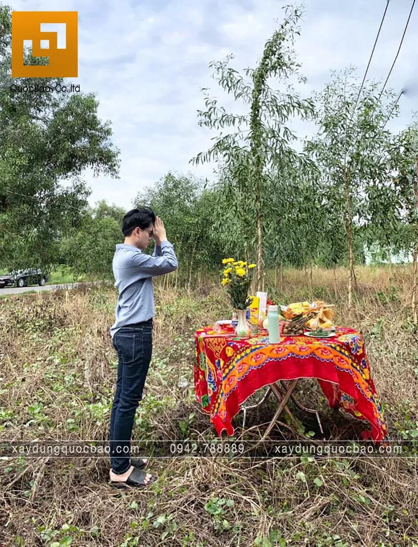 Lễ Khởi công dự án quán cà phê sân vườn gia đình anh Khang. Ảnh 1