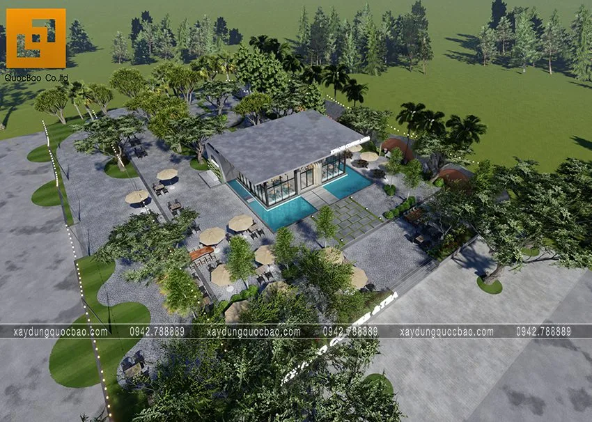 Không gian quán thoáng đãng nhờ khu vườn rộng lớn đem tới sự thư giãn như trong chính ngôi nhà của chính mình.